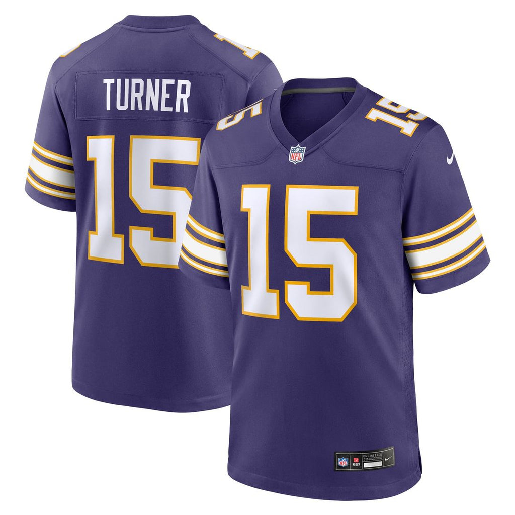 Minnesota Vikings Dallas Turner Purple Alternate Game Jersey product image 1, provided for visual reference and product