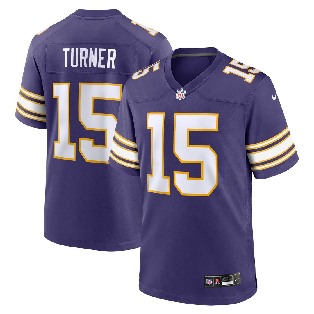 Minnesota Vikings Dallas Turner Purple Alternate Game Jersey product image 1, provided for visual reference and product