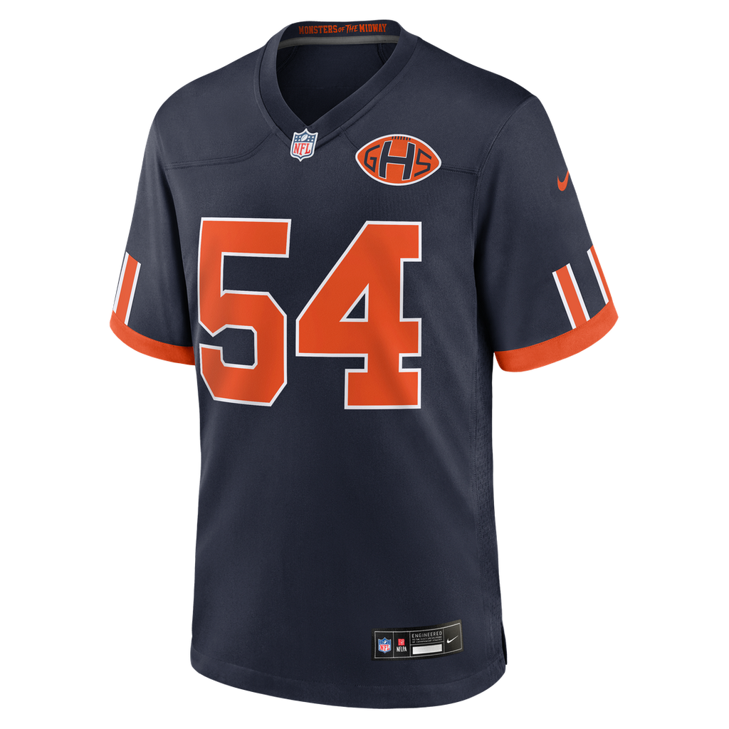 Chicago Bears Brian Urlacher Navy 2026 Rivalries Collection Game Jersey product image 2, provided for visual reference and