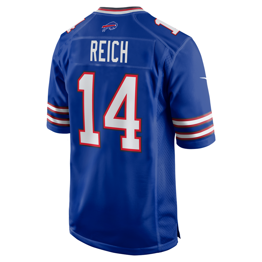 Buffalo Bills Frank Reich Royal Game Retired Player Jersey product image 3, provided for visual reference and product detail