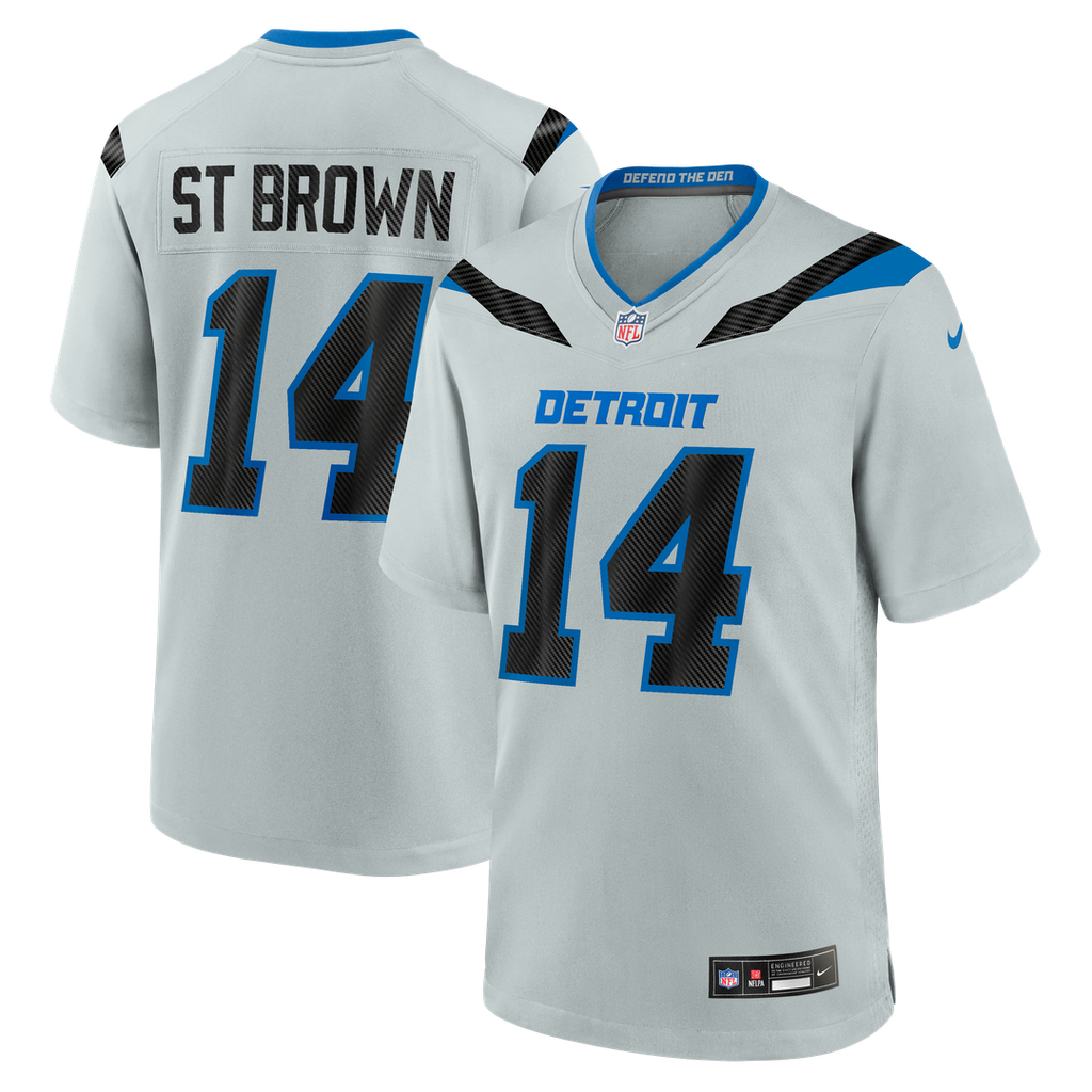 Detroit Lions Amon-Ra St. Brown Silver 2026 Rivalries Collection Game Jersey product image 1, provided for visual reference