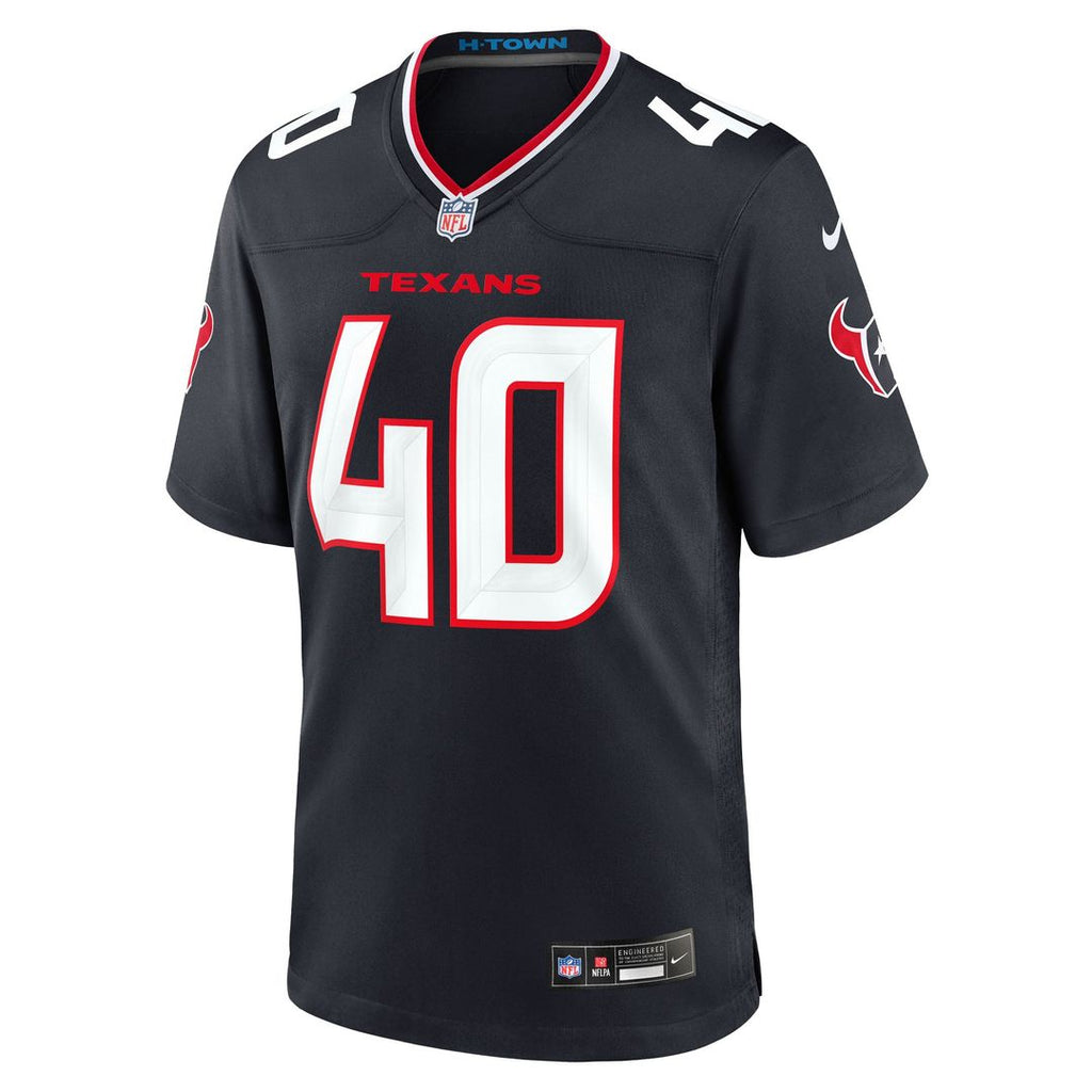 Houston Texans Austin Brinkman Navy Team Game Jersey product image 2, provided for visual reference and product detail review