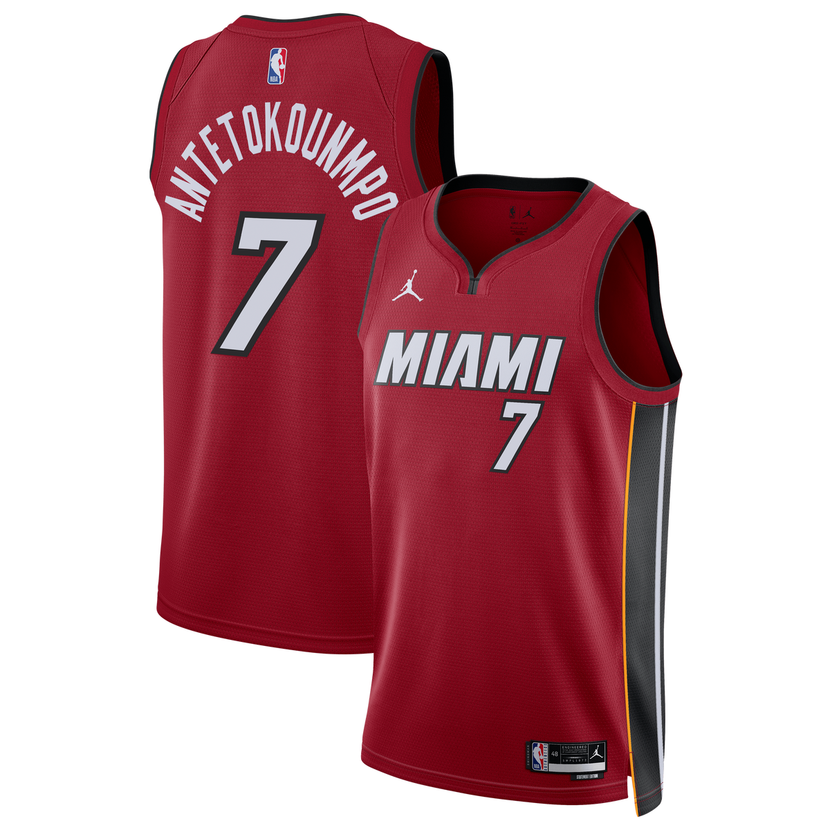 Miami Heat Brand Statement Edition Swingman Basketball Jersey - Red - Giannis Antetokounmpo - Unisex product image 1,