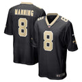 New Orleans Saints Archie Manning Black Retired Player Game Jersey product image 1, provided for visual reference and
