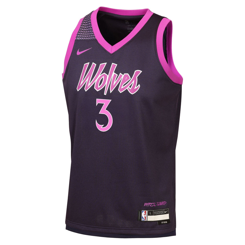Jaden McDaniels Minnesota Timberwolves 2025/26 City Edition Swingman Jersey - Black - Youth product image 3, provided for
