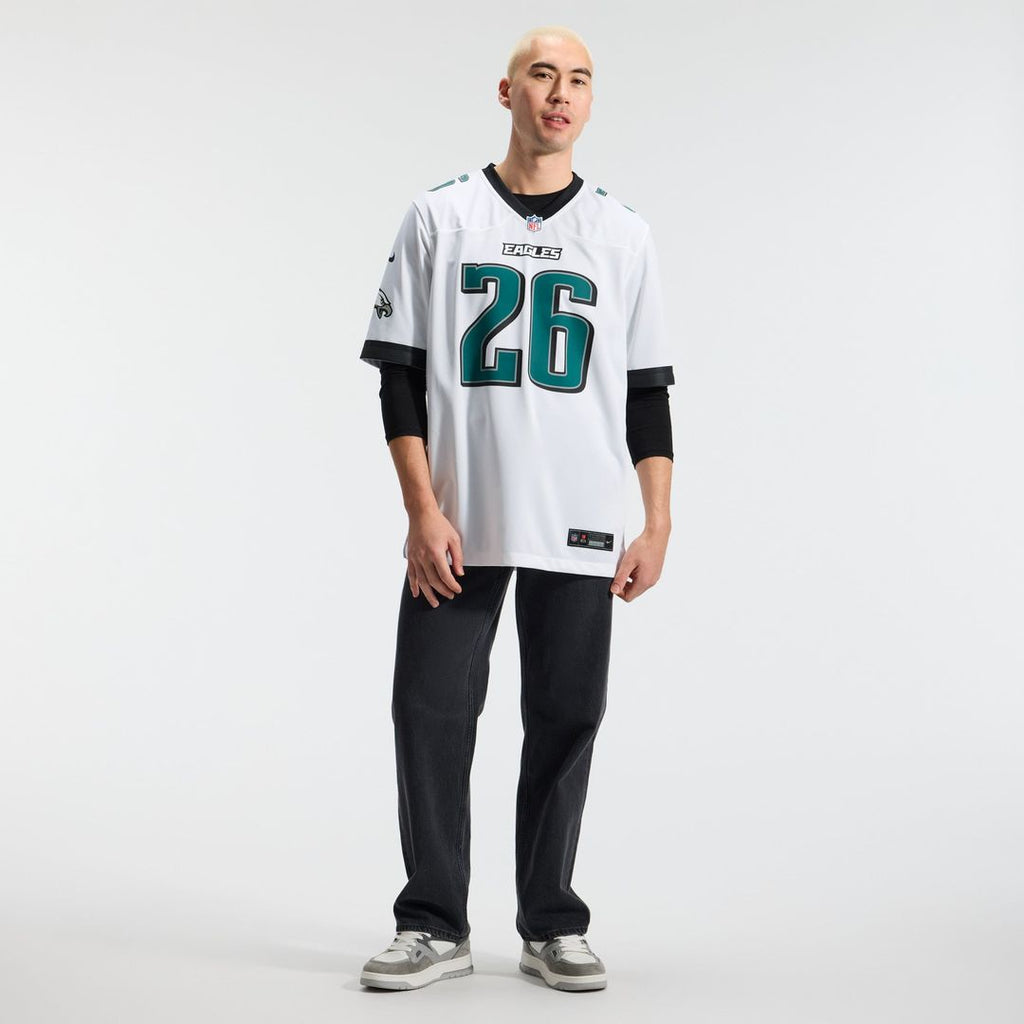 Philadelphia Eagles Saquon Barkley White Game Jersey product image 4, provided for visual reference and product detail review