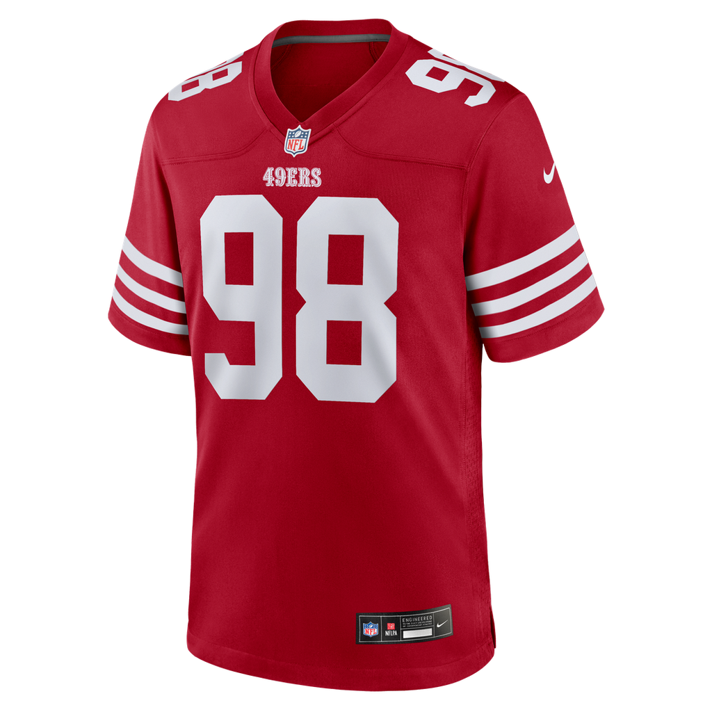 San Francisco 49ers Mykel Williams Scarlet Team Game Jersey product image 2, provided for visual reference and product