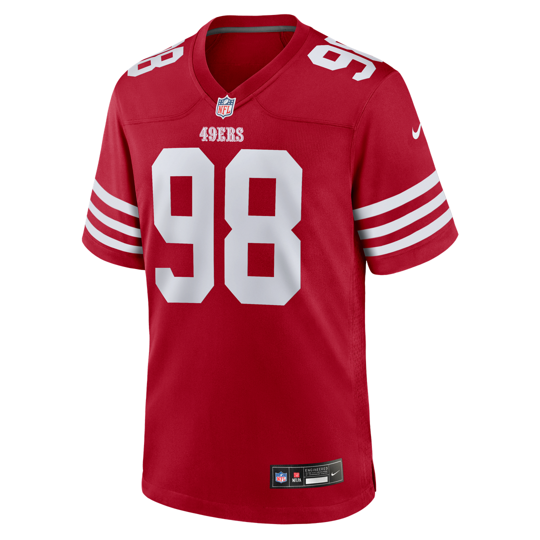 San Francisco 49ers Mykel Williams Scarlet Team Game Jersey product image 2, provided for visual reference and product