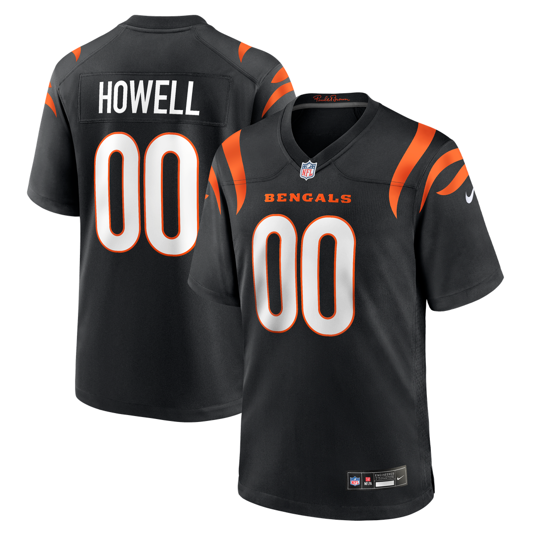 Cincinnati Bengals Cashius Howell Black Team Game Jersey product image 1, provided for visual reference and product detail