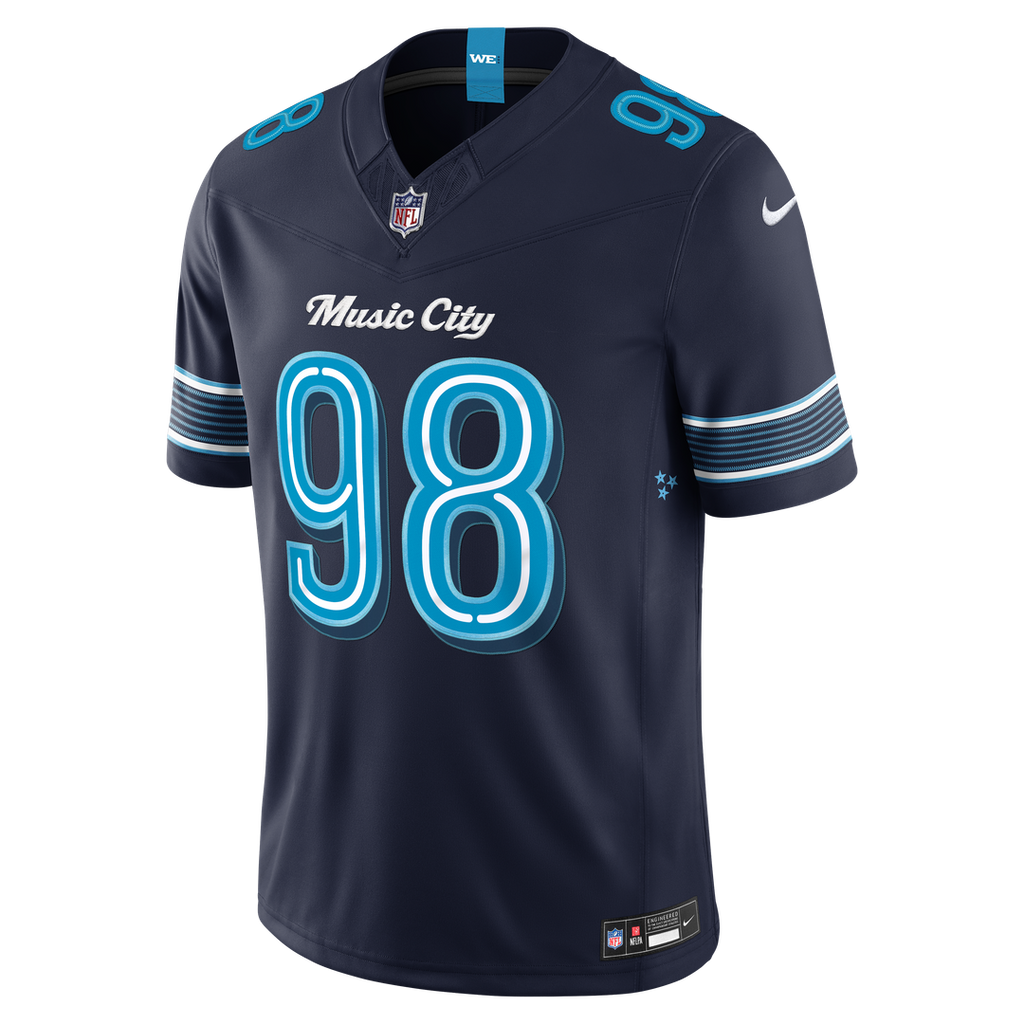 Tennessee Titans Jeffery Simmons Navy 2026 Rivalries Collection Stitched Limited Jersey product image 4, provided for visual