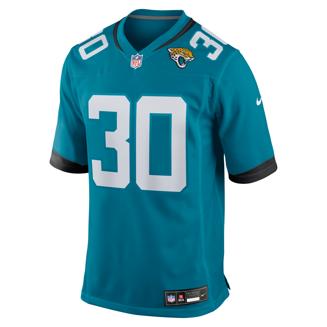 Jacksonville Jaguars Montaric Brown Teal Game Player Jersey product image 2, provided for visual reference and product