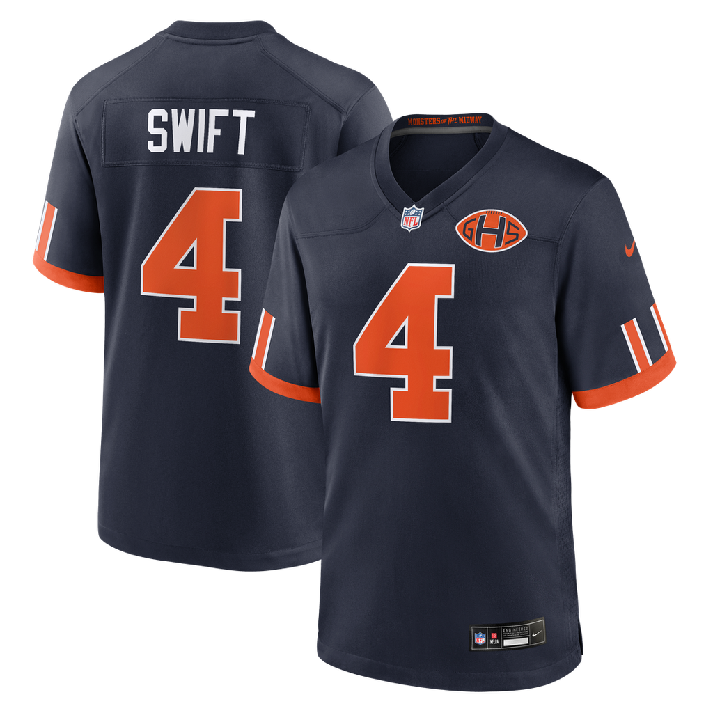 Chicago Bears D'Andre Swift Navy 2026 Rivalries Collection Game Jersey product image 1, provided for visual reference and