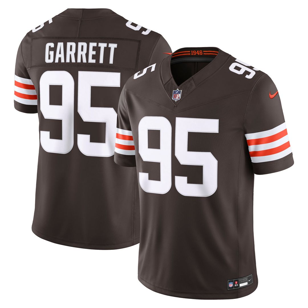Cleveland Browns Myles Garrett Brown Team Vapor F.U.S.E. Stitched Limited Jersey product image 1, provided for visual