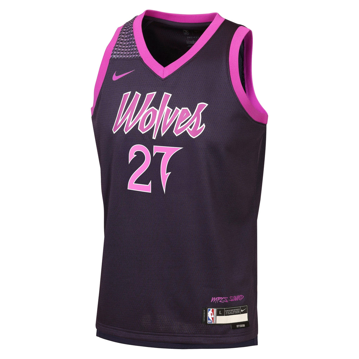 Rudy Gobert Minnesota Timberwolves 2025/26 City Edition Swingman Jersey - Black - Youth product image 3, provided for visual