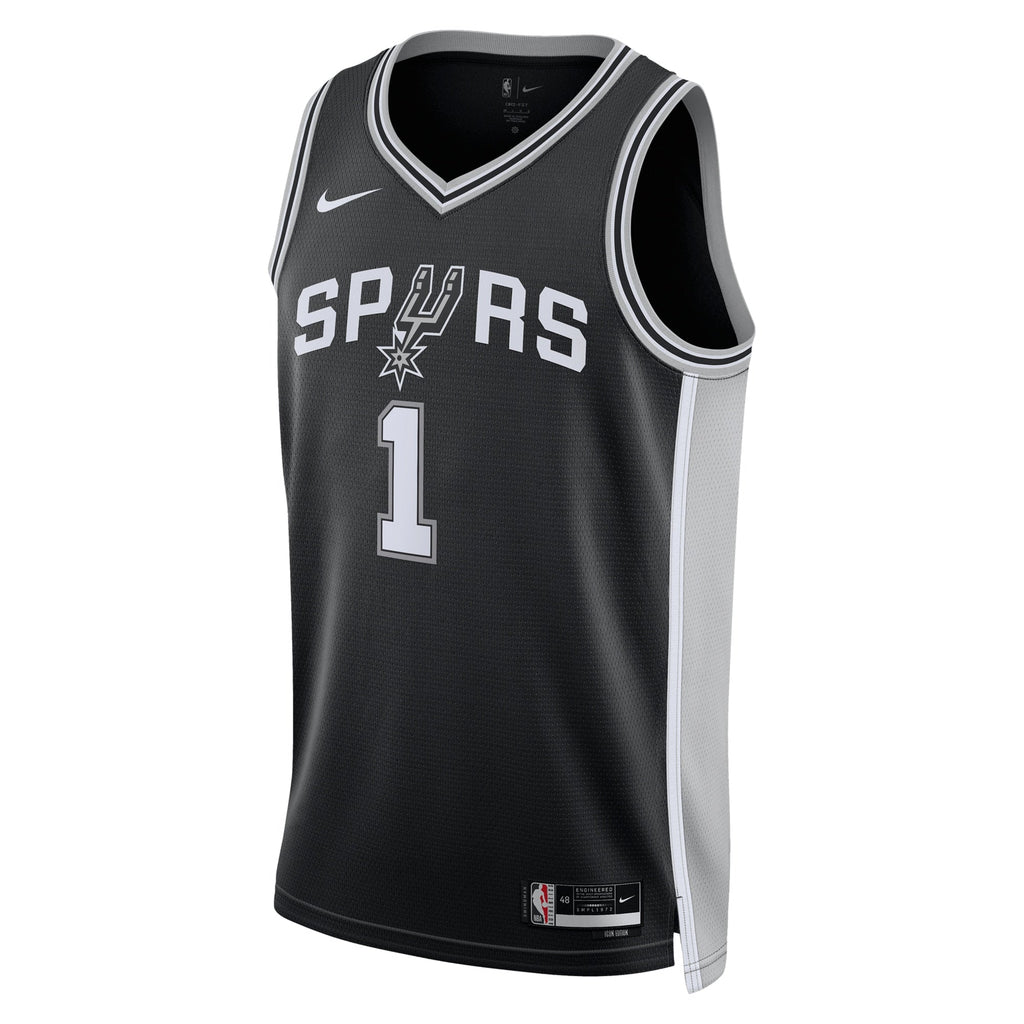 San Antonio Spurs Icon Edition Swingman Jersey - Black - Victor Wembanyama - Unisex product image 3, provided for visual