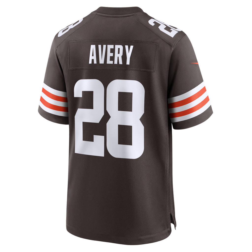 Cleveland Browns Tre Avery Brown Team Game Jersey product image 3, provided for visual reference and product detail review