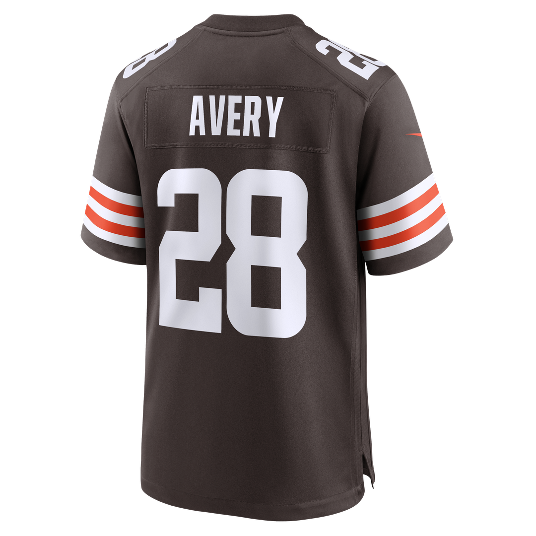 Cleveland Browns Tre Avery Brown Team Game Jersey product image 3, provided for visual reference and product detail review