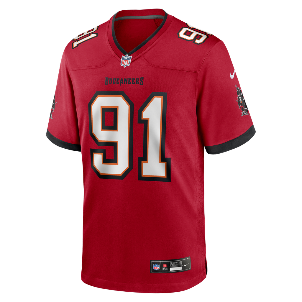 Tampa Bay Buccaneers A'Shawn Robinson Red Team Game Jersey product image 4, provided for visual reference and product detail