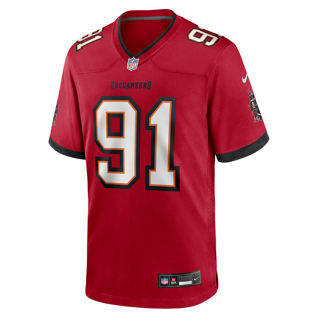 Tampa Bay Buccaneers A'Shawn Robinson Red Team Game Jersey product image 4, provided for visual reference and product detail