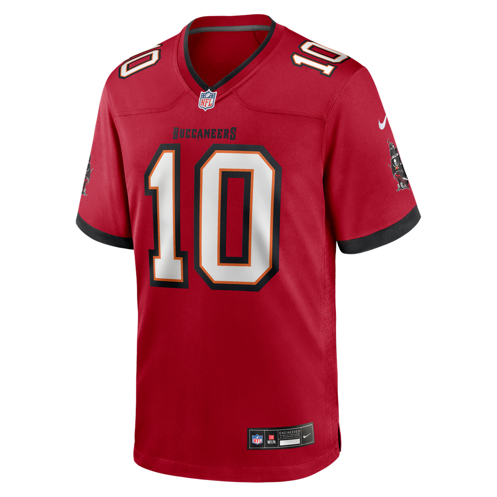 Tampa Bay Buccaneers Trey Palmer Red Game Jersey product image 2, provided for visual reference and product detail review