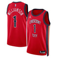 New Orleans Pelicans Brand Statement Edition Swingman Basketball Jersey - Red - Zion Williamson - Unisex product image 1,