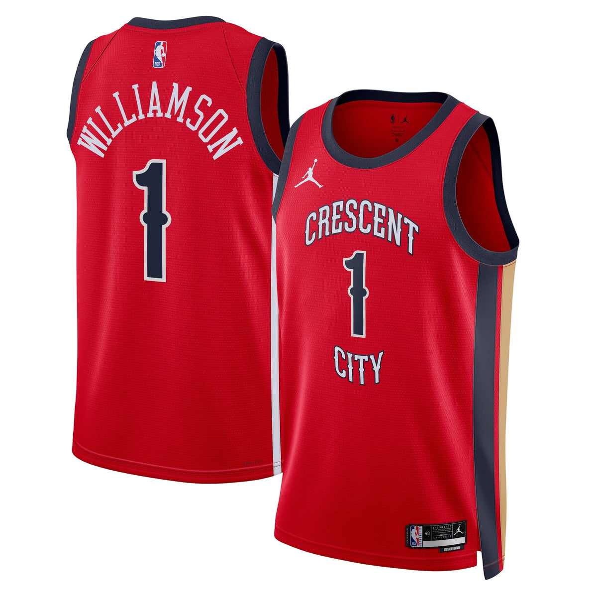 New Orleans Pelicans Brand Statement Edition Swingman Basketball Jersey - Red - Zion Williamson - Unisex product image 1,
