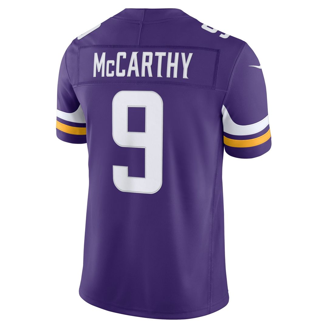 Minnesota Vikings J.J. McCarthy Purple Team Vapor F.U.S.E. Stitched Limited Jersey product image 3, provided for visual
