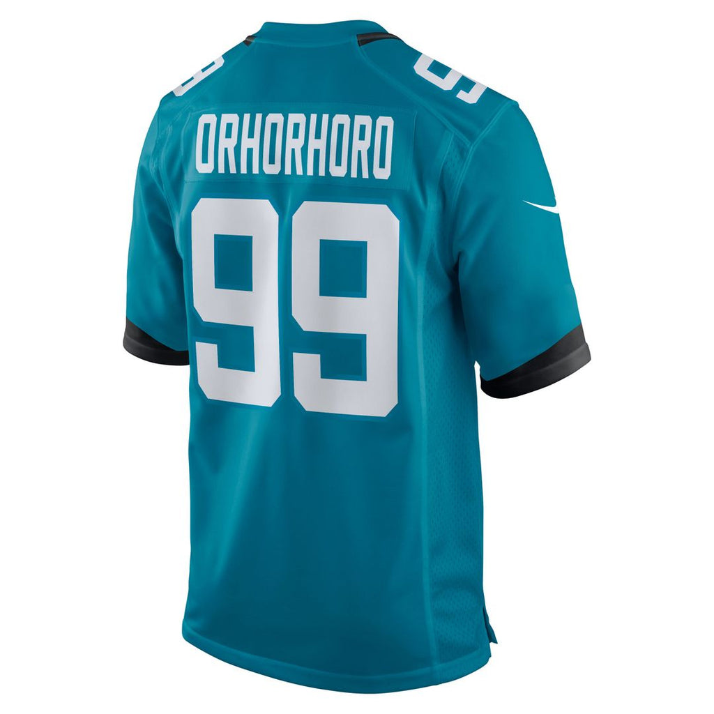 Jacksonville Jaguars Ruke Orhorhoro Teal Team Game Jersey product image 3, provided for visual reference and product detail
