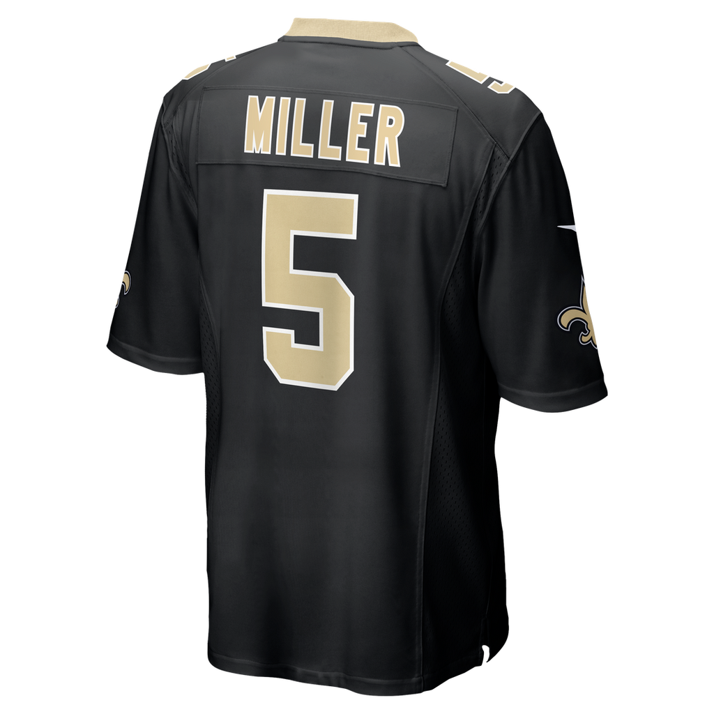 New Orleans Saints Kendre Miller Black Team Game Jersey product image 3, provided for visual reference and product detail