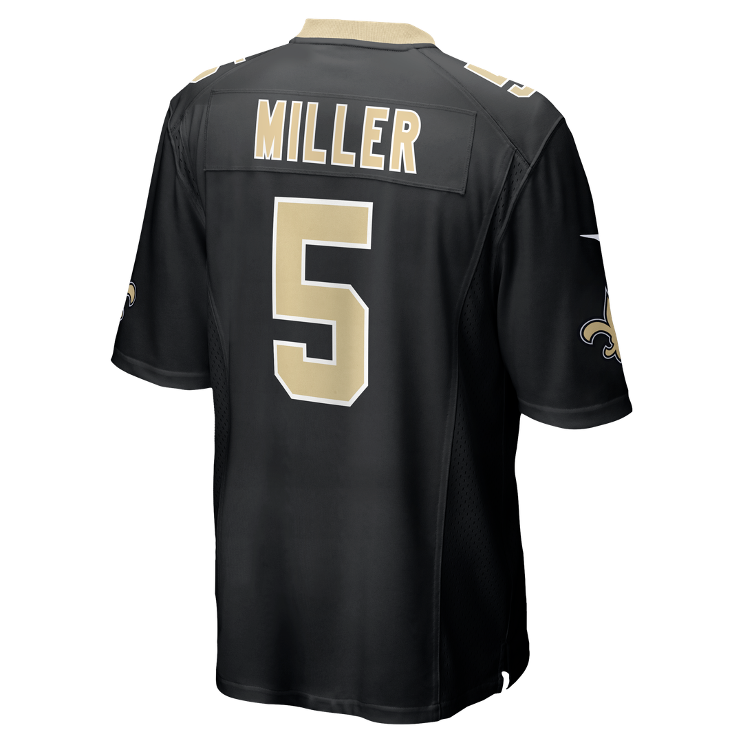 New Orleans Saints Kendre Miller Black Team Game Jersey product image 3, provided for visual reference and product detail