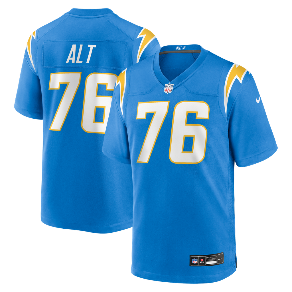Los Angeles Chargers Joe Alt Powder Blue Player Game Jersey product image 9, provided for visual reference and product