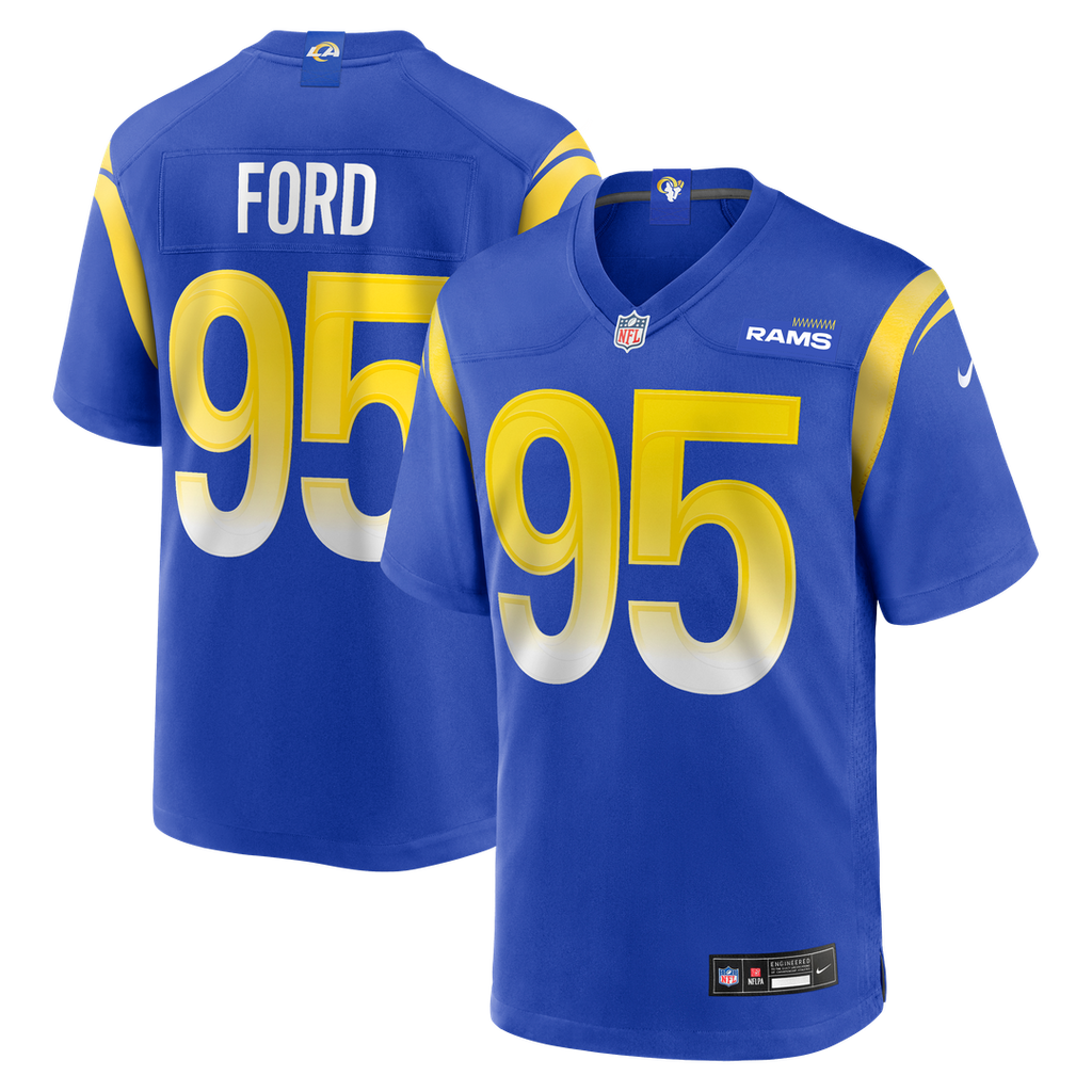 Los Angeles Rams Poona Ford Royal Team Game Jersey product image 1, provided for visual reference and product detail review