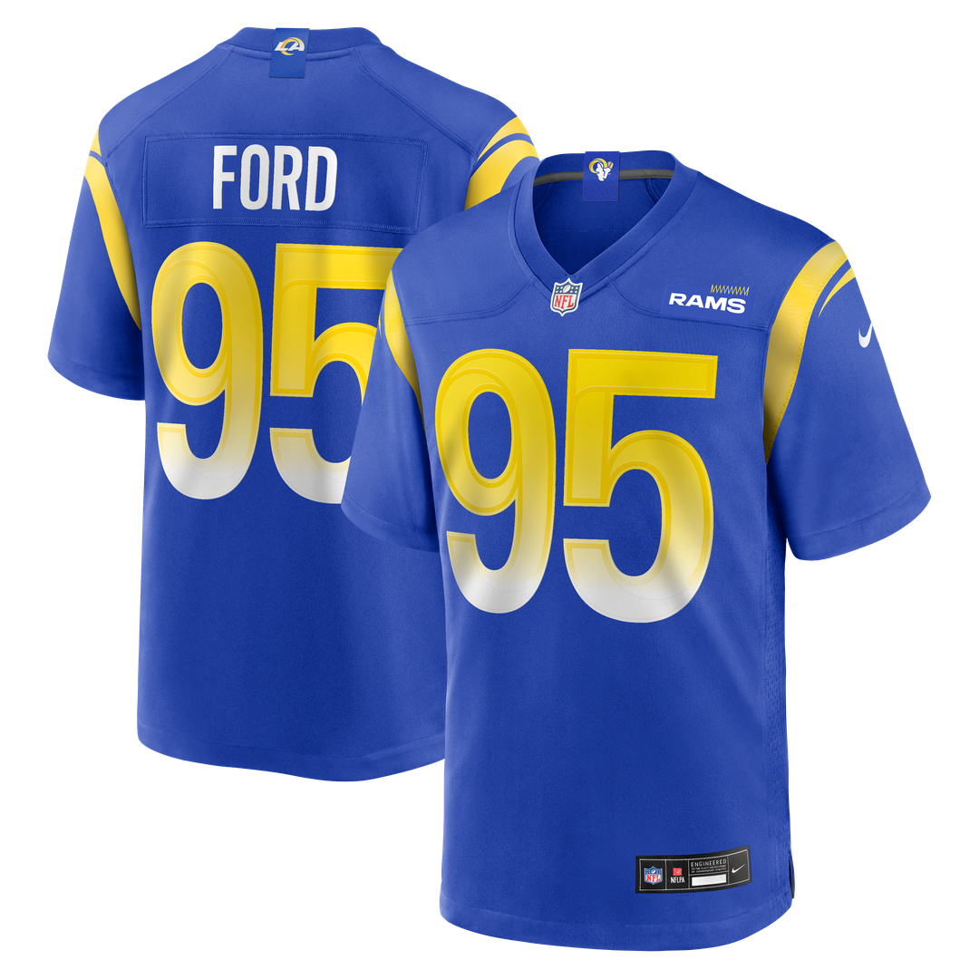 Los Angeles Rams Poona Ford Royal Team Game Jersey product image 1, provided for visual reference and product detail review