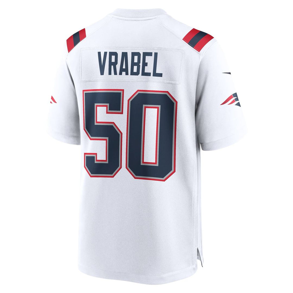 New England Patriots Mike Vrabel White Retired Player Game Jersey product image 3, provided for visual reference and product