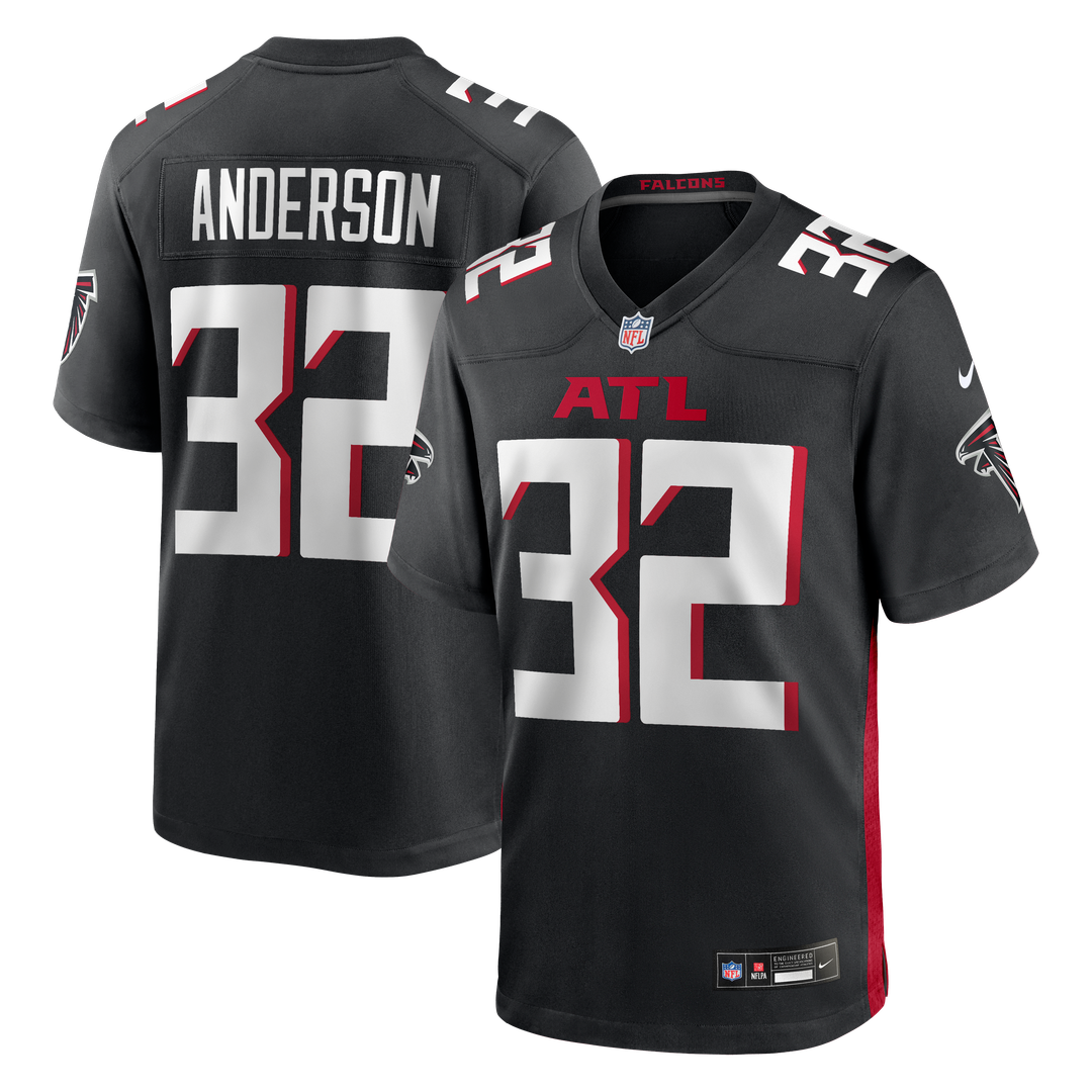 Atlanta Falcons Jamal Anderson Black Game Retired Player Jersey product image 1, provided for visual reference and product