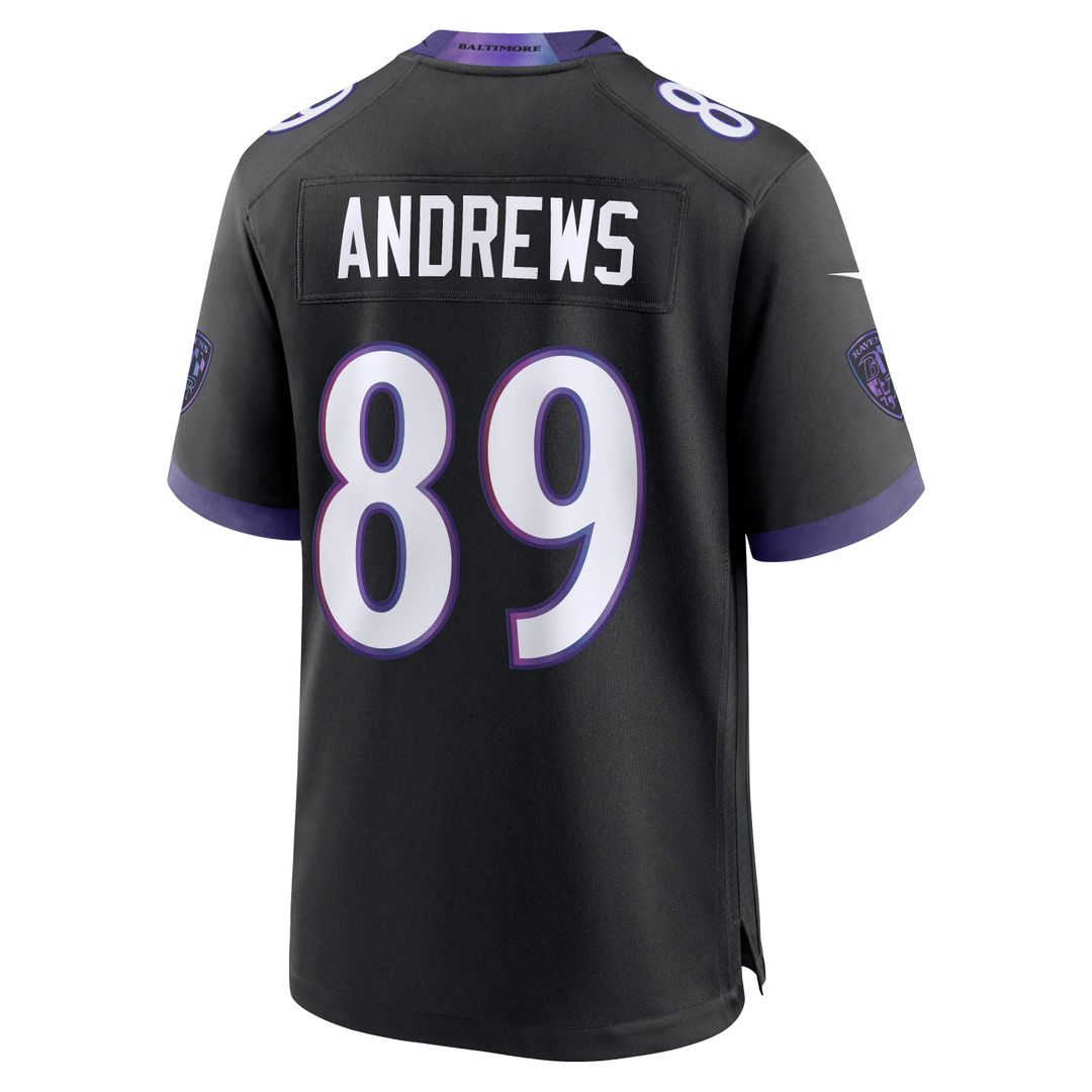Baltimore Ravens Mark Andrews Black Alternate Game Jersey product image 3, provided for visual reference and product detail