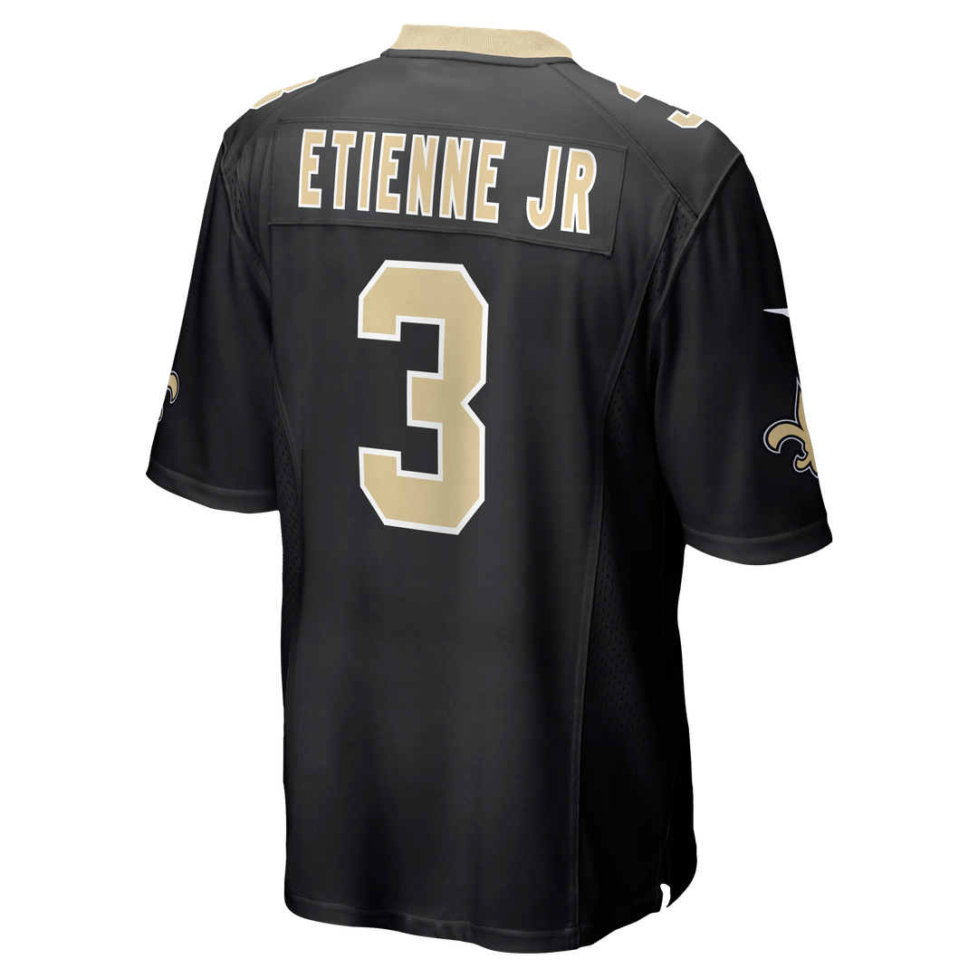 New Orleans Saints Travis Etienne Jr Black Game Jersey product image 5, provided for visual reference and product detail