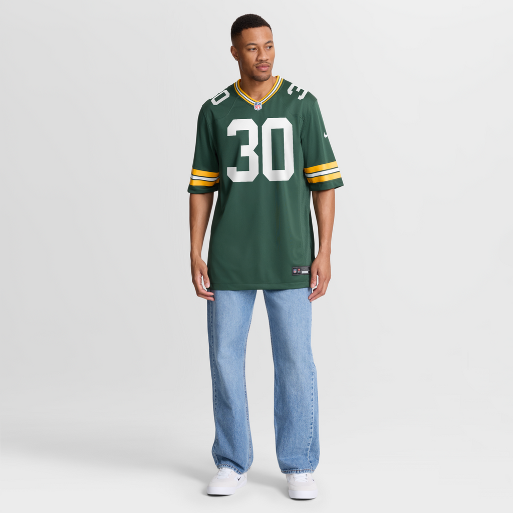 Green Bay Packers Chris Brooks Green Team Game Jersey product image 7, provided for visual reference and product detail