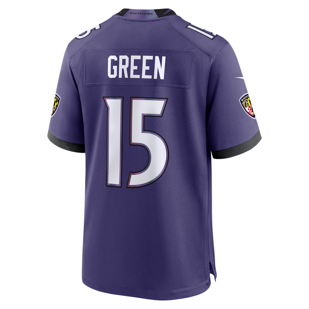 Baltimore Ravens Mike Green Purple Team Game Jersey product image 3, provided for visual reference and product detail review