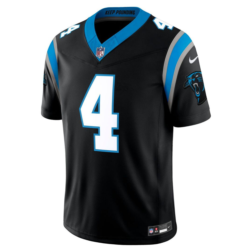 Carolina Panthers Tetairoa McMillan Black Team Vapor F.U.S.E. Stitched Limited Jersey product image 2, provided for visual
