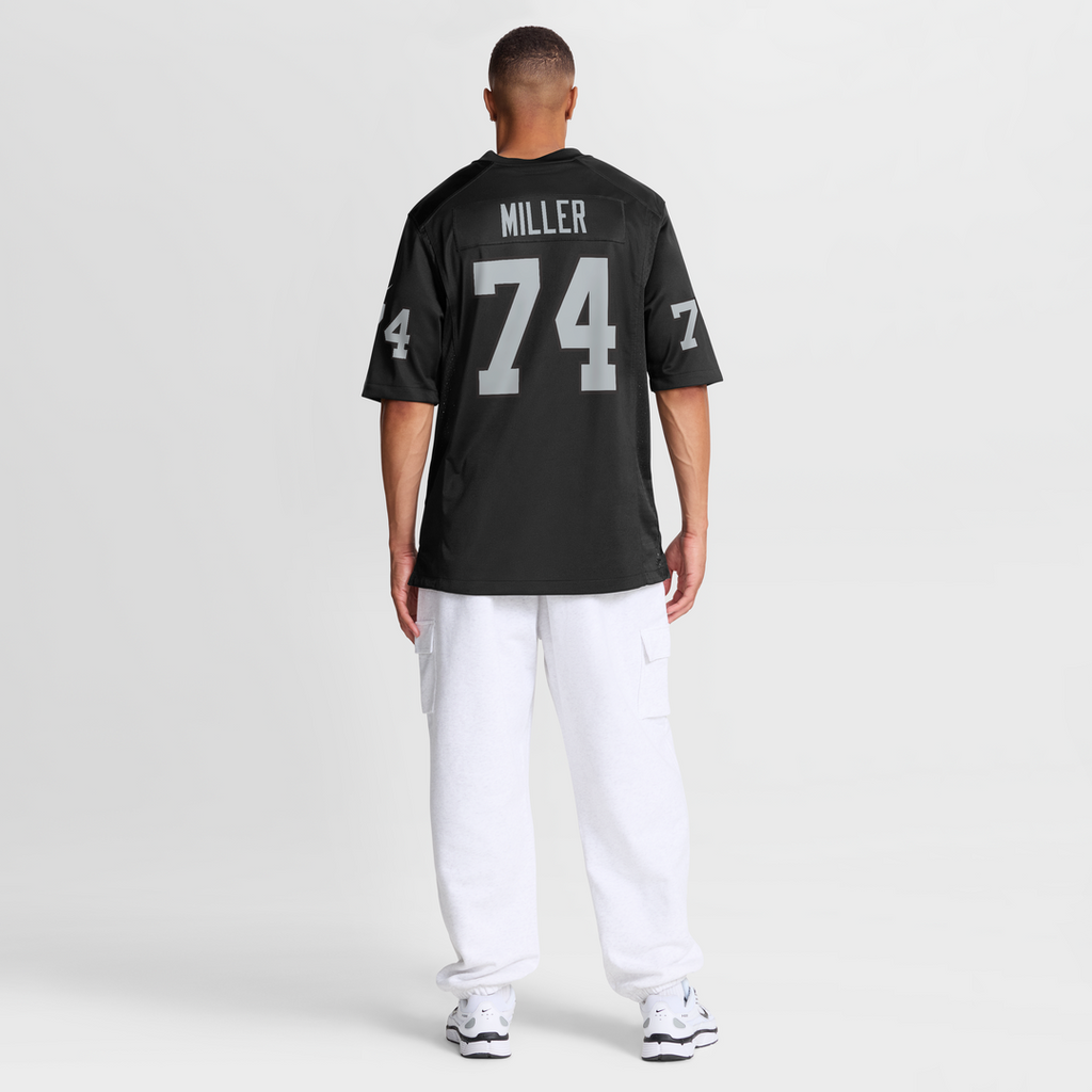Las Vegas Raiders Kolton Miller Black Game Jersey product image 8, provided for visual reference and product detail review