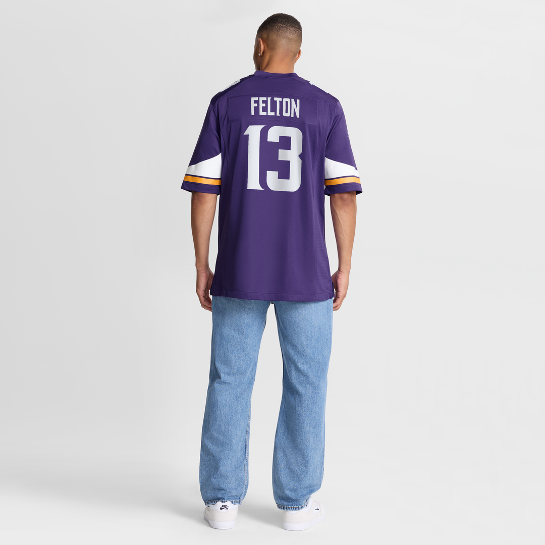 Minnesota Vikings Tai Felton Purple Team Game Jersey product image 8, provided for visual reference and product detail review