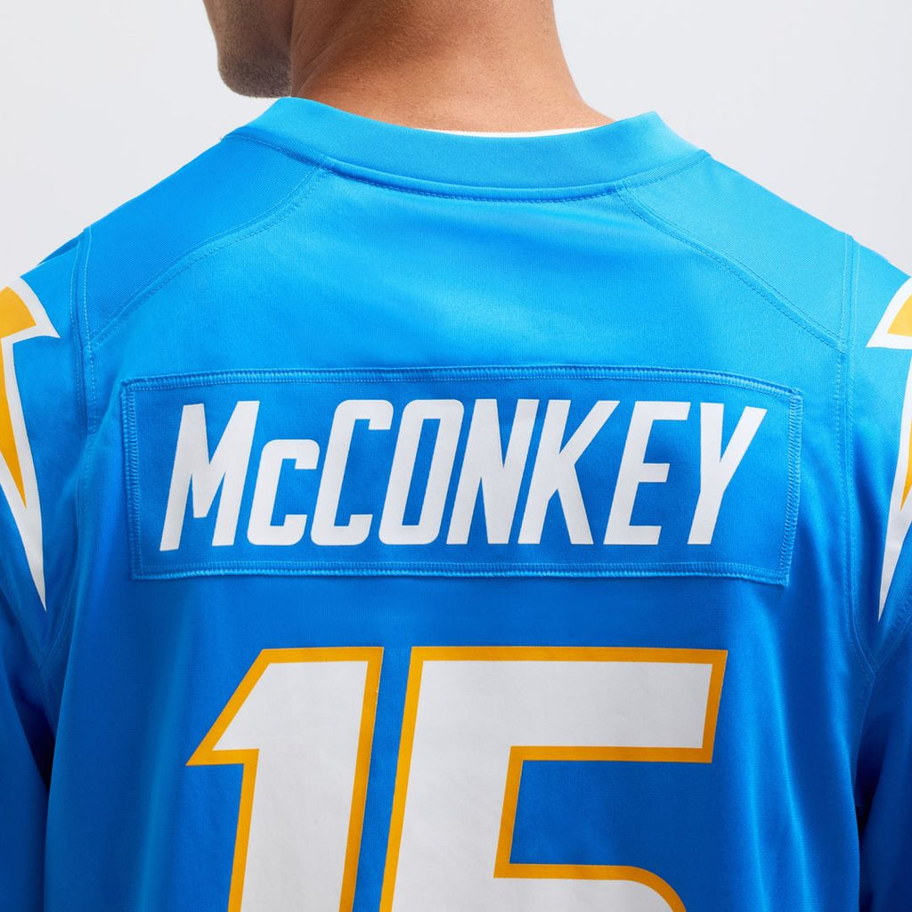 Los Angeles Chargers Ladd McConkey Powder Blue Player Game Jersey product image 13, provided for visual reference and