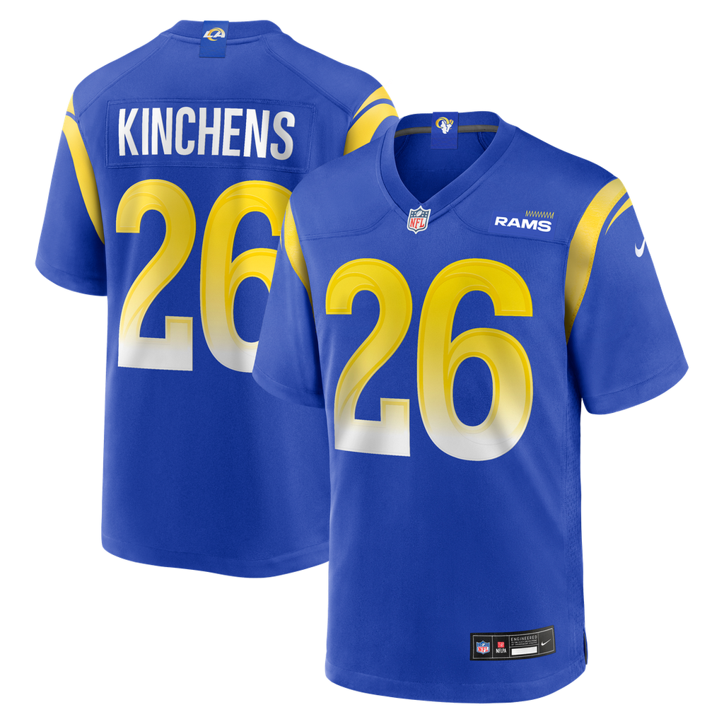 Los Angeles Rams Kamren Kinchens Royal Team Game Jersey product image 1, provided for visual reference and product detail