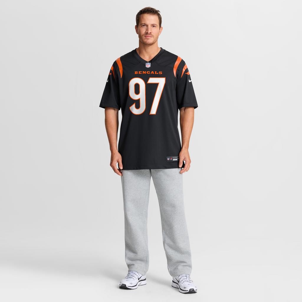 Cincinnati Bengals Dexter Lawrence II Black Game Jersey product image 4, provided for visual reference and product detail