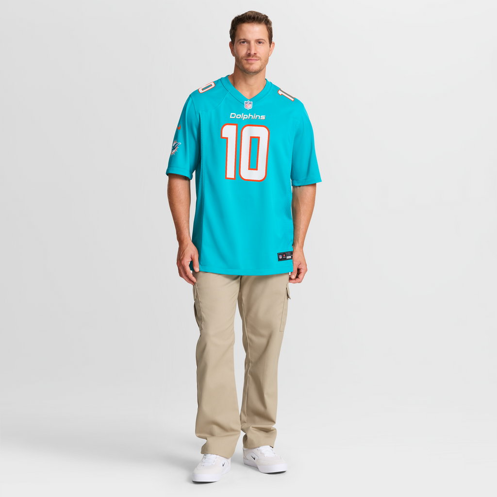 Miami Dolphins Jacob Rodriguez Aqua Game Jersey product image 2, provided for visual reference and product detail review