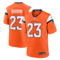 Denver Broncos Jahdae Barron Orange Team Game Jersey product image 1, provided for visual reference and product detail review