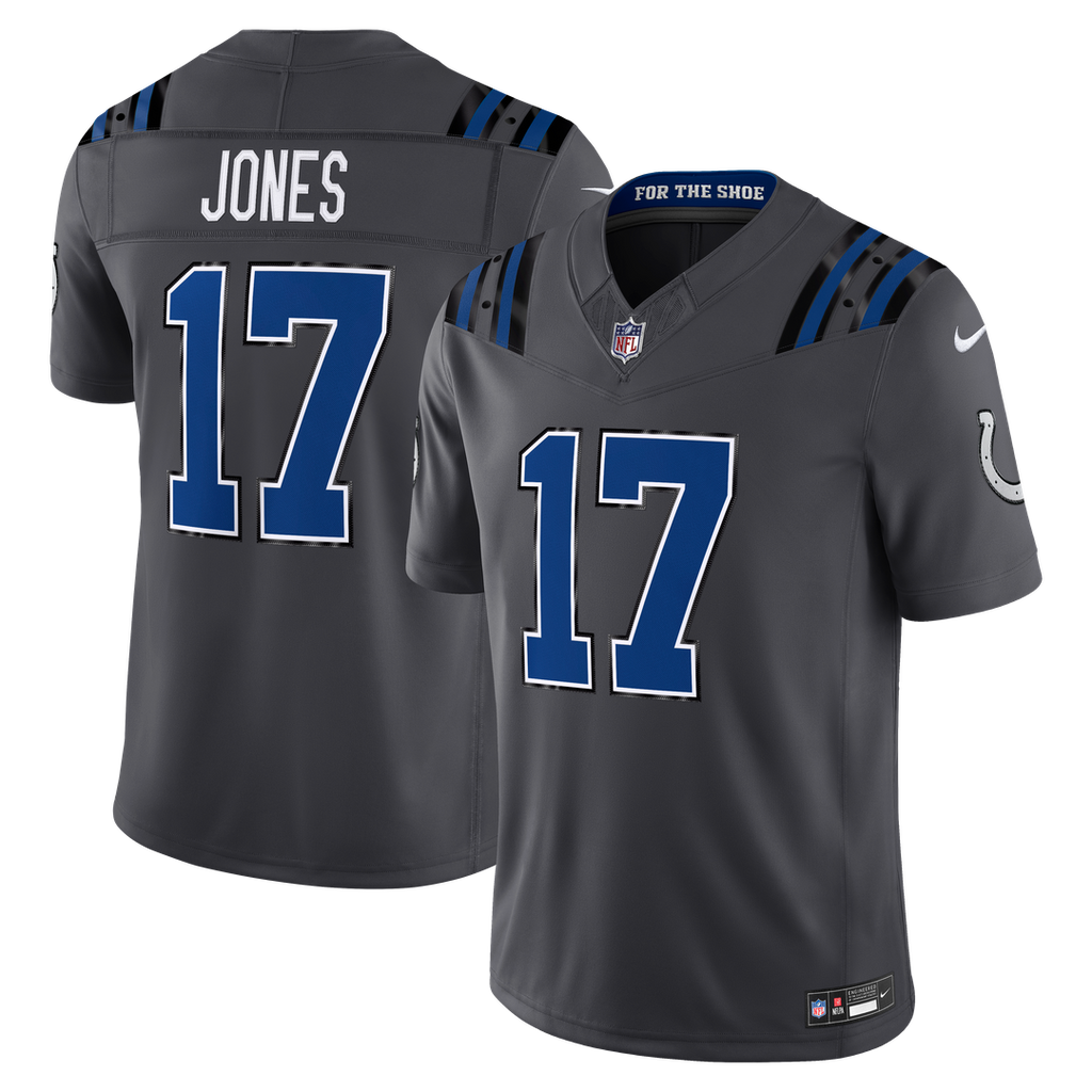Indianapolis Colts Daniel Jones Anthracite 2026 Rivalries Collection Stitched Limited Jersey product image 1, provided for
