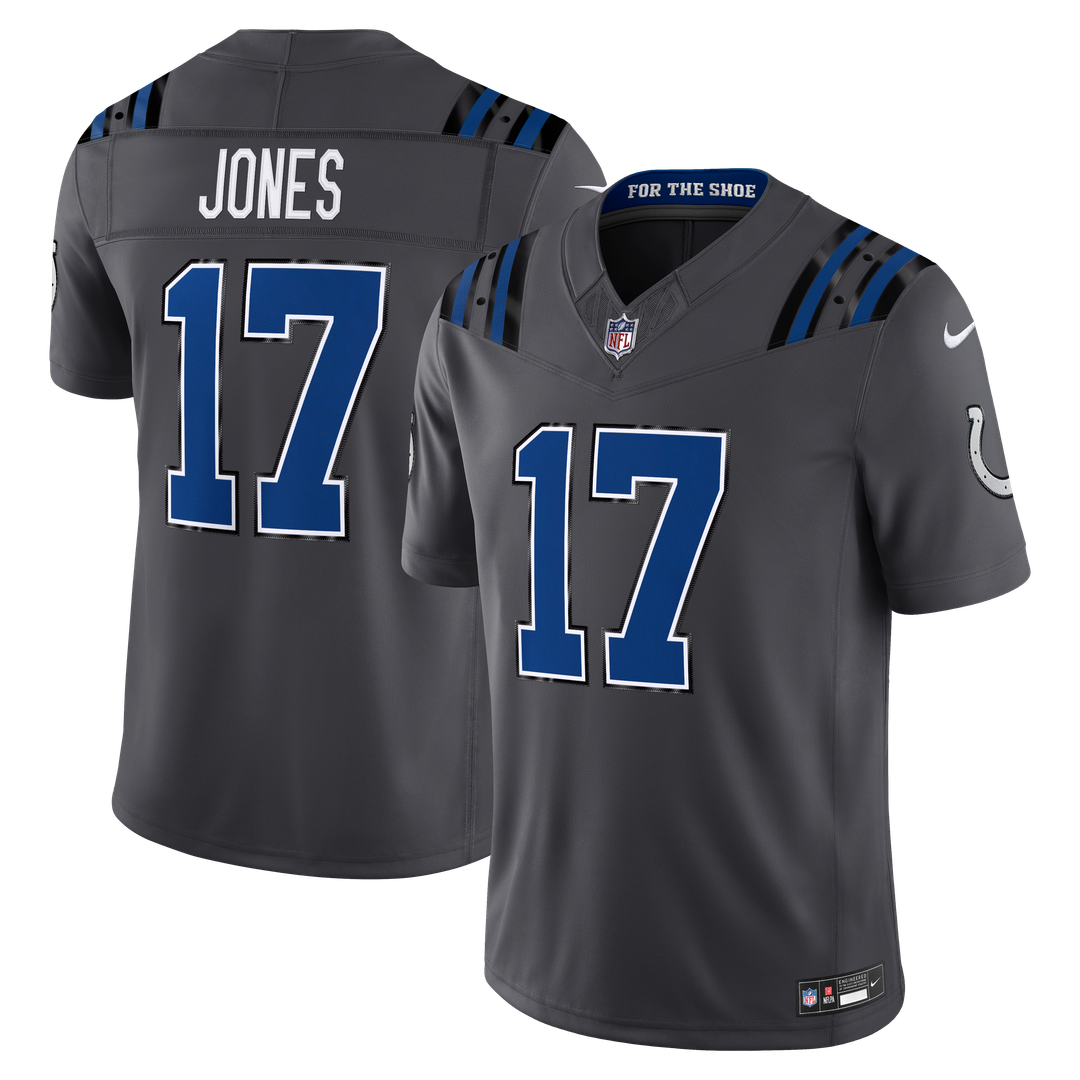 Indianapolis Colts Daniel Jones Anthracite 2026 Rivalries Collection Stitched Limited Jersey product image 1, provided for