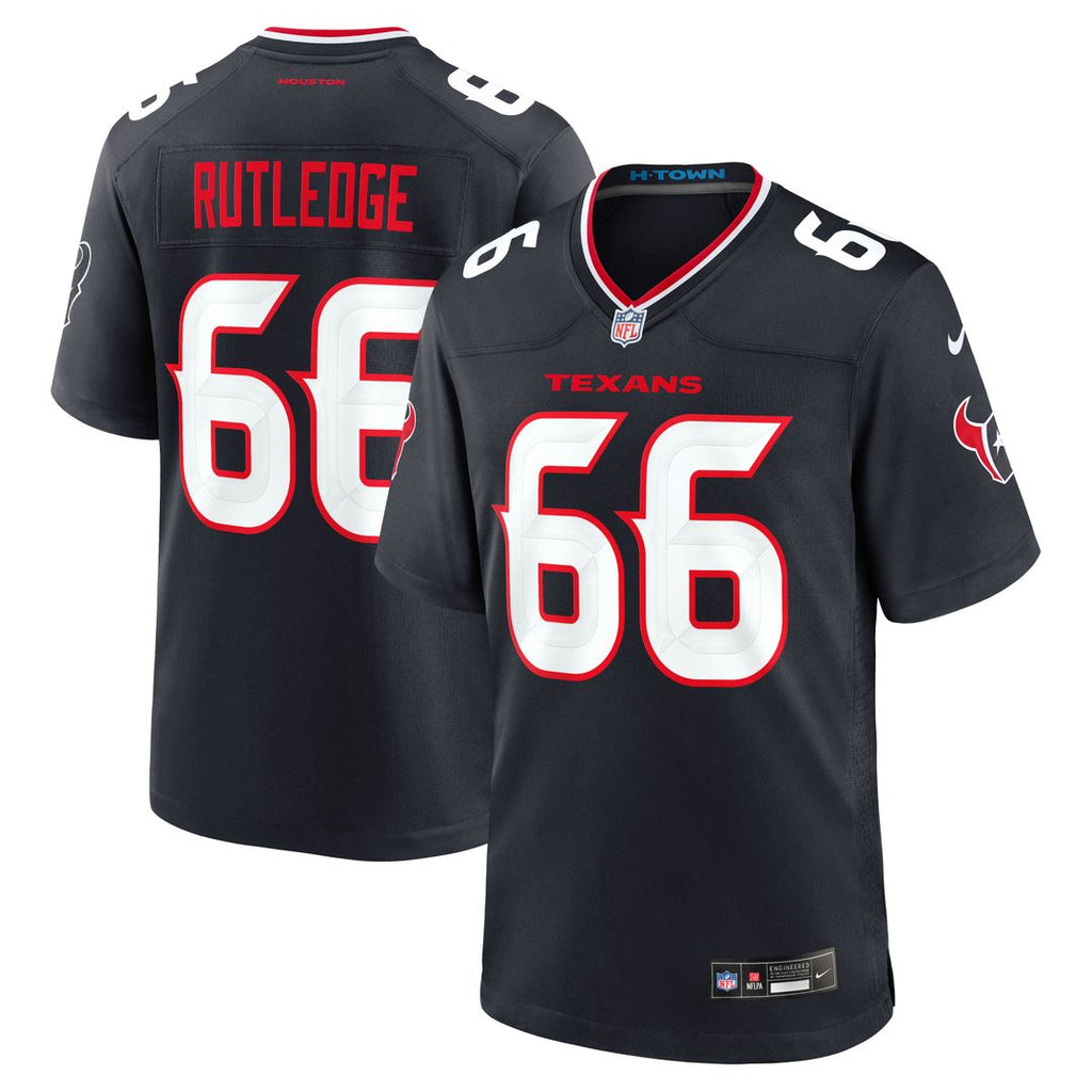 Houston Texans Keylan Rutledge Navy Team Game Jersey product image 1, provided for visual reference and product detail review